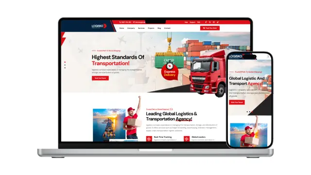 Site Transportadora (modelo de site) criado pela EDM Tech Solutions