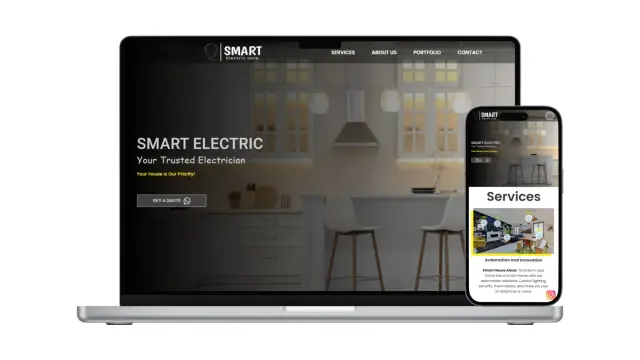 Site Smart Electric (serviços elétricos) criado pela EDM Tech Solutions